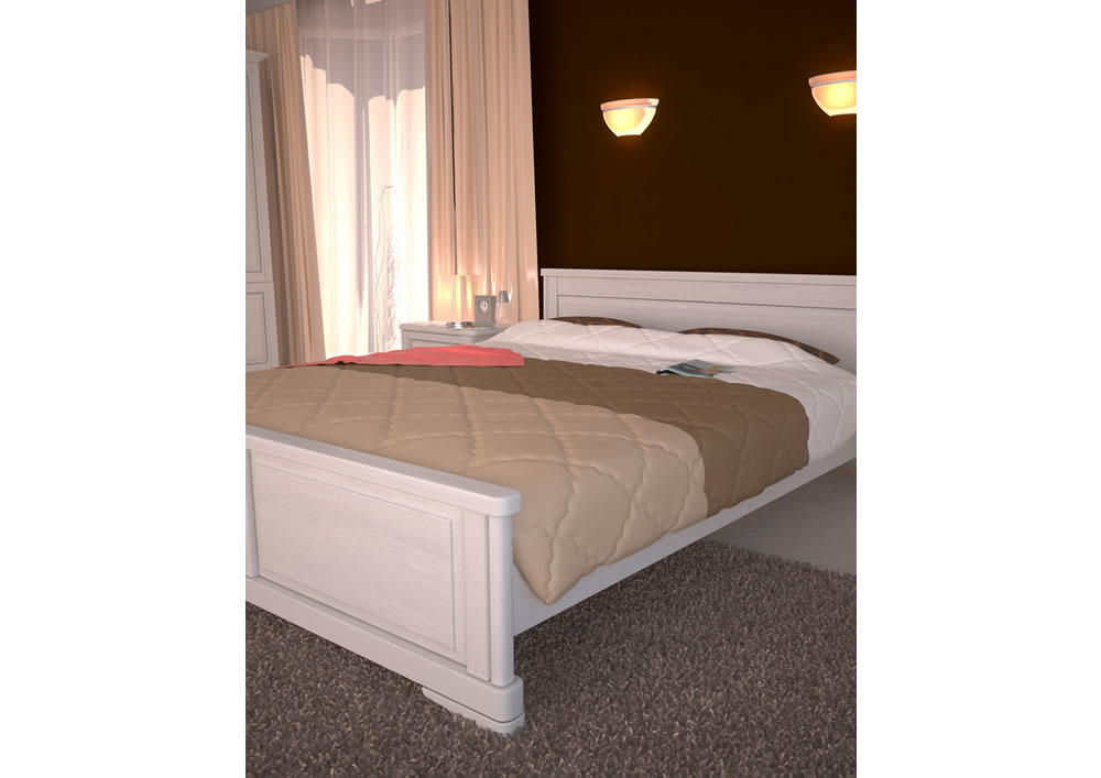 Кровать Дримлайн Эдем Лайт ясень-белый с золотой патиной 90х195